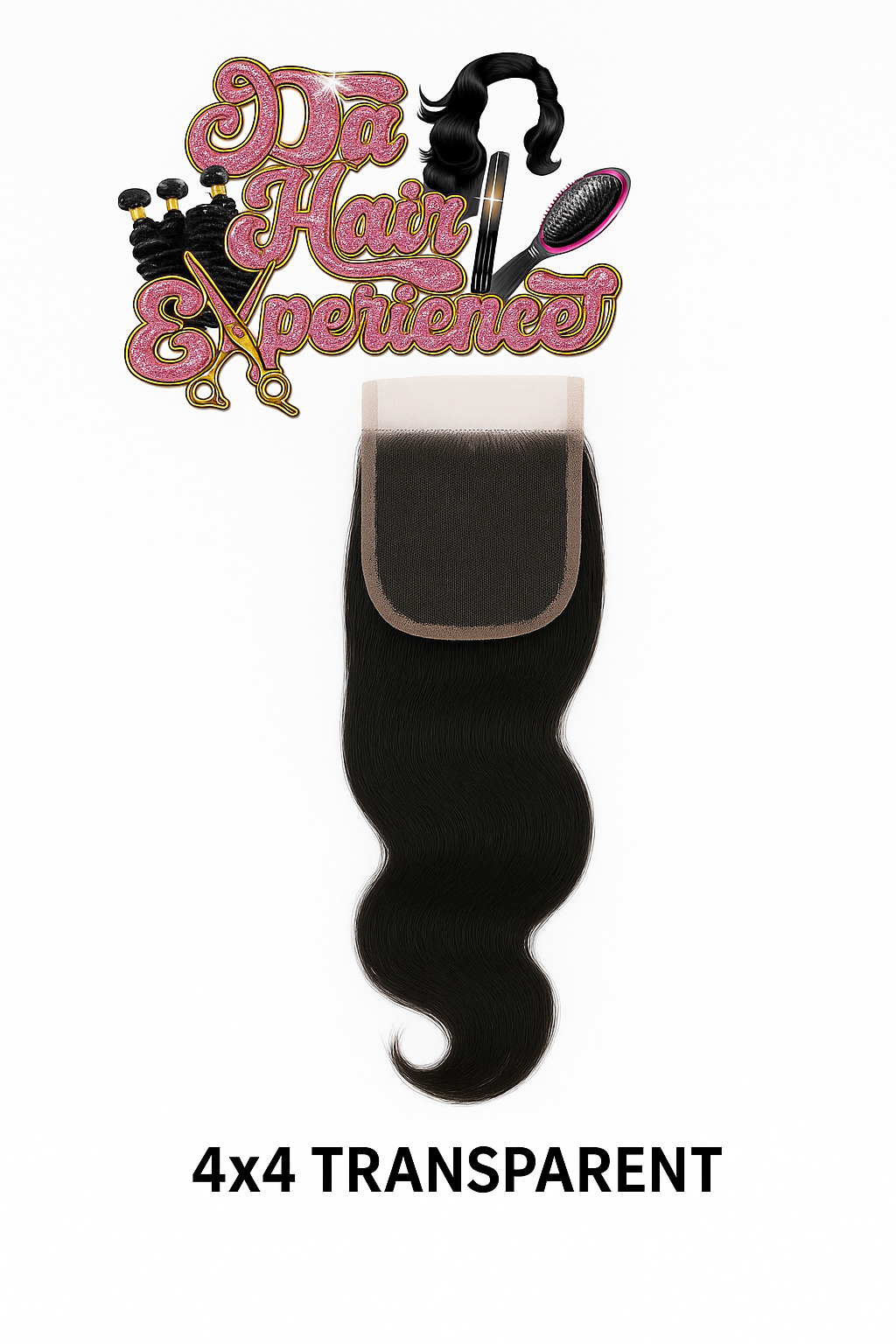 Transparent 4x4 lace closure (straight)