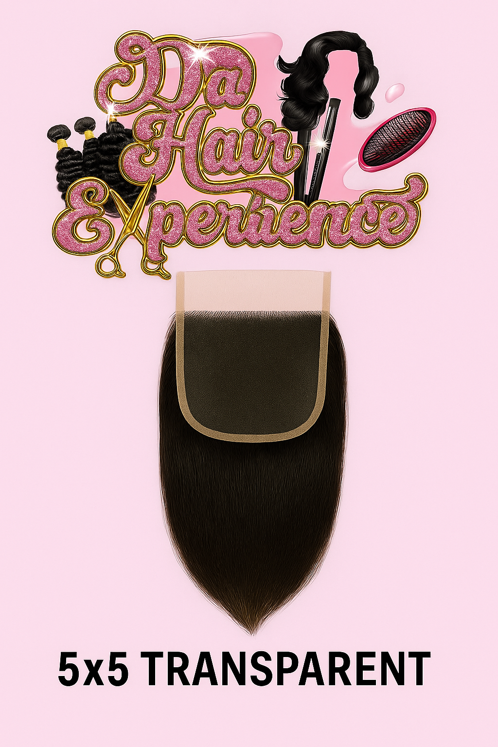 5x5 Transparent closure (straight)