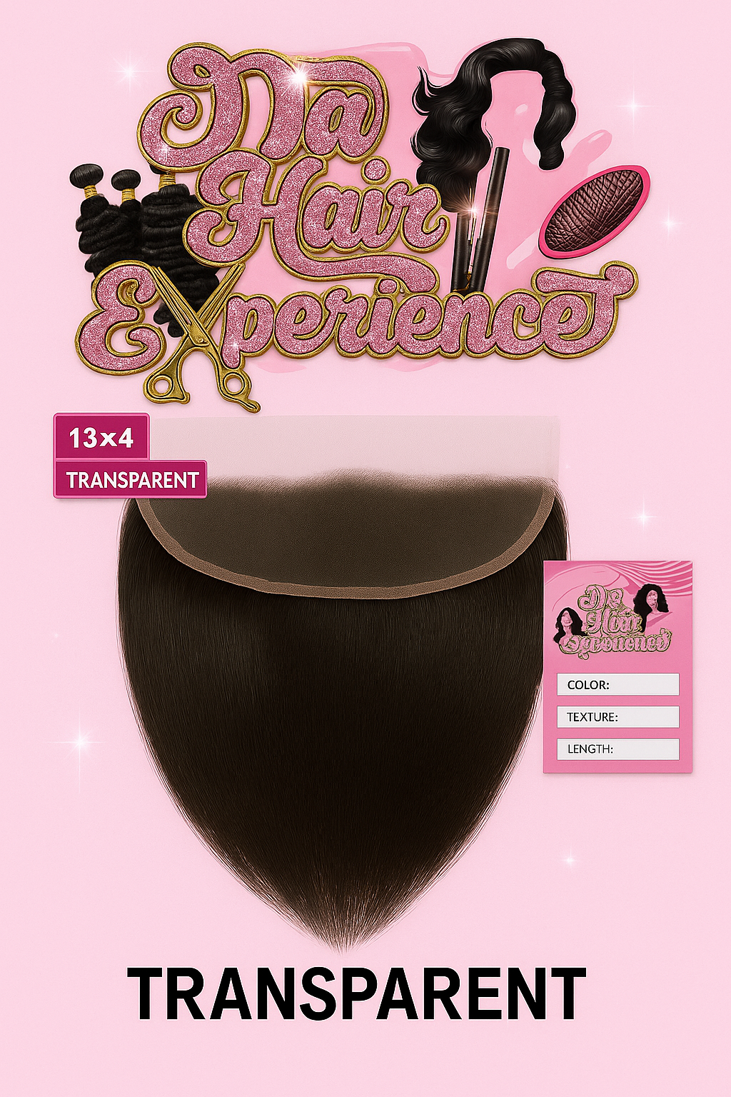 Transparent 2x6 closure )straight)